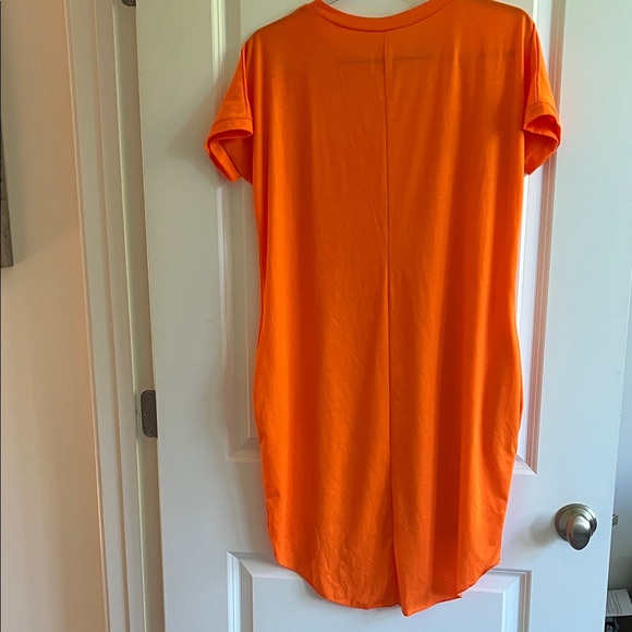 Bright Orange T-Shirt Dress Size Large - Picture 2 of 8
